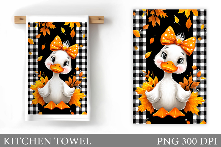 Fall Goose Kitchen Towel. Fall Kitchen Towel Sublimation