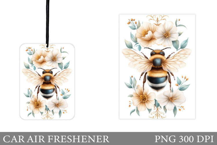 Bee Car Air Freshener Design. Bee Sublimation
