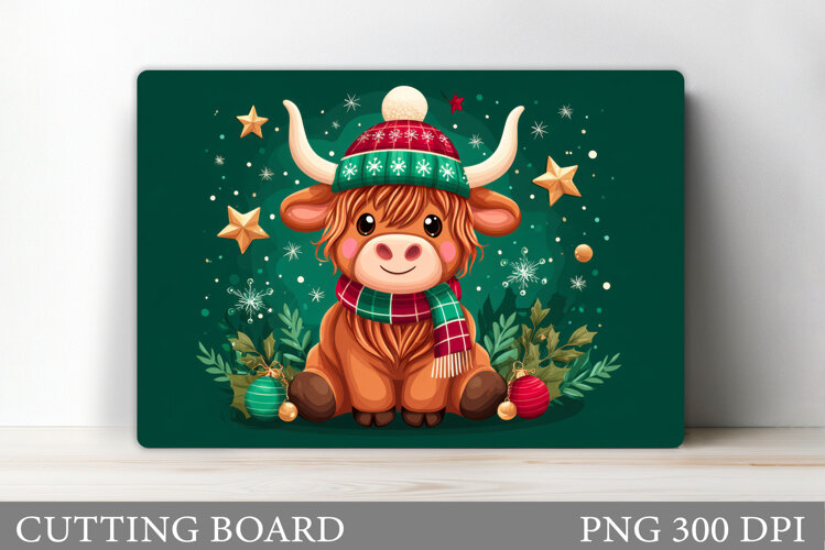 Christmas Cow Cutting Board. Christmas Cutting Board example image 1