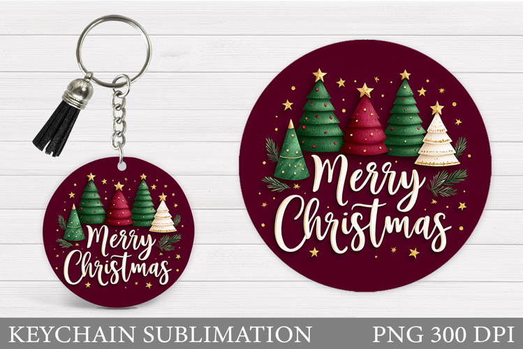 Christmas Tree Keychain. Christmas Keychain Sublimation