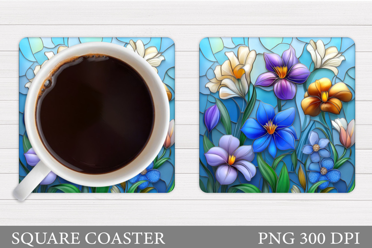 Wildflowers Coaster Design. Floral Coaster Sublimation