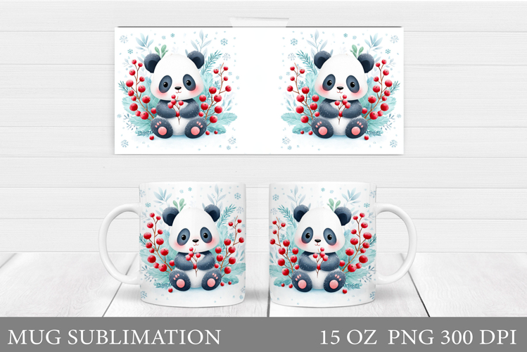 Christmas Panda Mug Design. Christmas Mug Sublimation