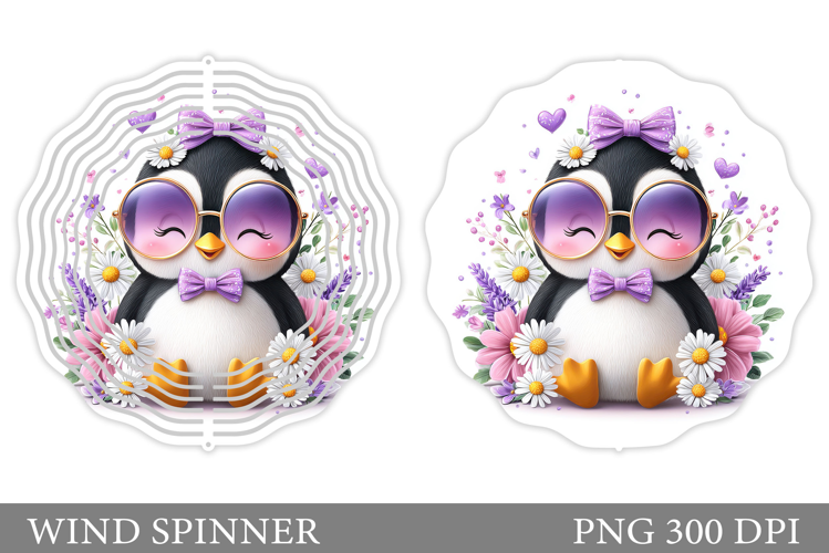 Cute Penguin Wind Spinner Design. Cute Penguin Sublimation