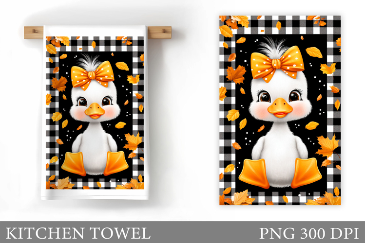 Fall Goose Kitchen Towel. Fall Kitchen Towel Sublimation