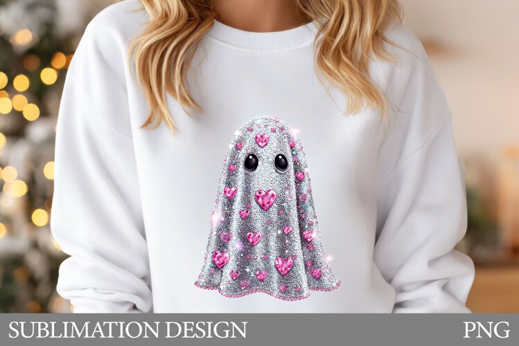 Cute Ghost Sublimation. Cute Ghost T-Shirt Design example image 1