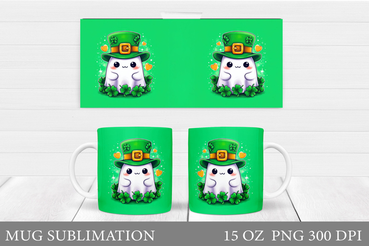 St Patrick Ghost Mug Design. St Patrick Mug Sublimation
