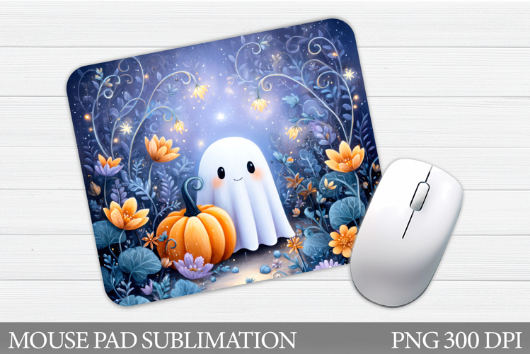 Cute Ghost Mouse Pad Design. Halloween Mouse Pad Sublimation