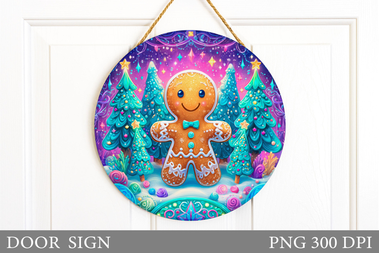 Gingerbread Door Sign Design. Christmas Door Sign