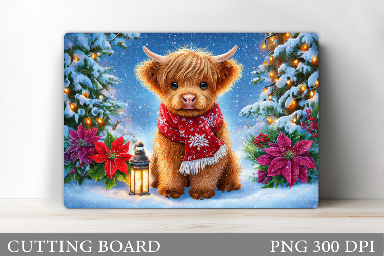Christmas Cow Cutting Board. Christmas Cutting Board