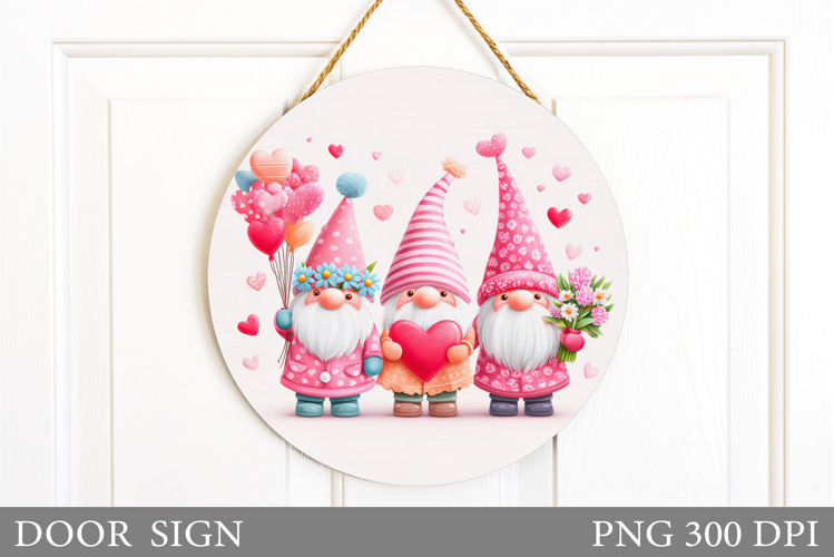 Valentines Gnome Door Sign. Valentines Door Sign Sublimation