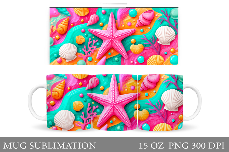 Starfish Mug Design. Starfish Sublimation
