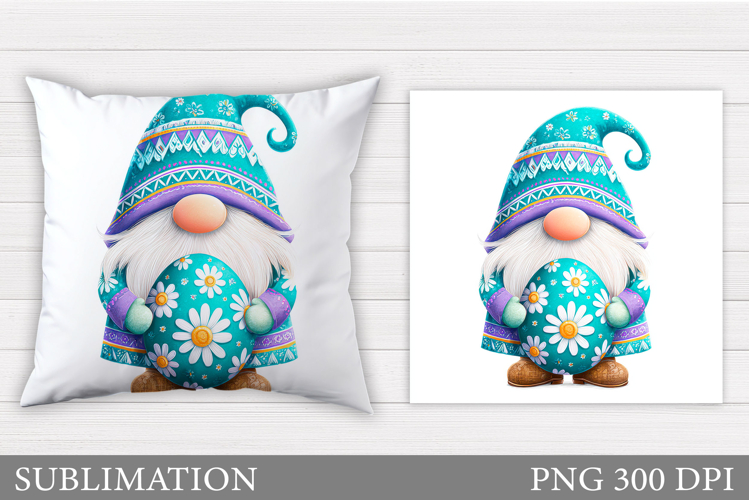 Easter Gnome Pillow Design. Easter Gnome Sublimation
