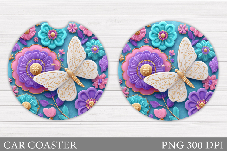 Butterfly Car Coaster. Summer Car Coaster Design