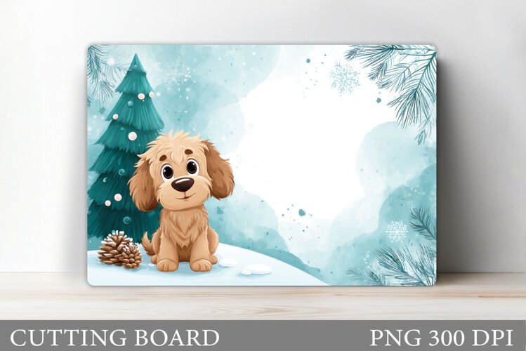 Christmas Dog Cutting Board. Christmas Cutting Board Design example image 1