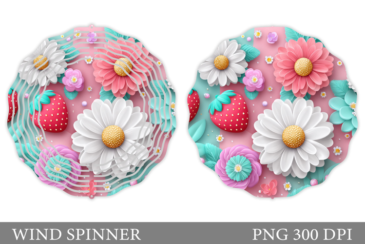 Strawberry Wind Spinner Sublimation. Summer Wind Spinner