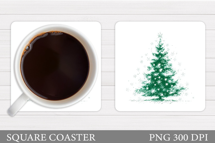 Christmas Tree Coaster Sublimation. Christmas Coaster Design