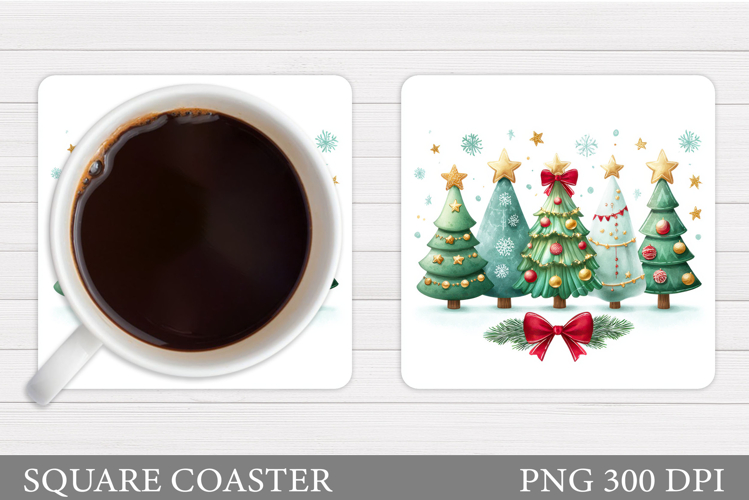Christmas Tree Coaster Design. Christmas Coaster Sublimation