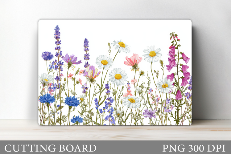 Wildflowers Cutting Board. Flowers Cutting Board Sublimation