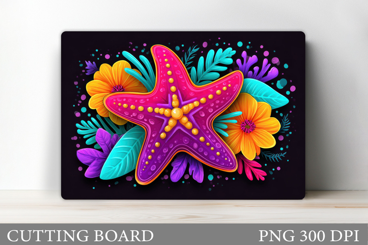 Starfish Cutting Board. Starfish Flowers Cutting Board