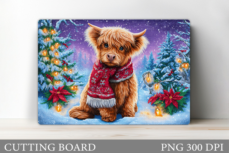 Christmas Cow Cutting Board. Christmas Cutting Board