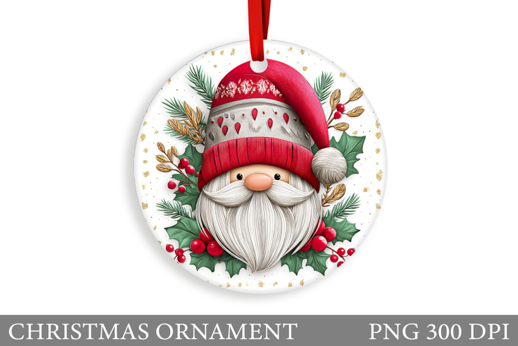 Gnome Christmas Ornament. Christmas Ornament Sublimation