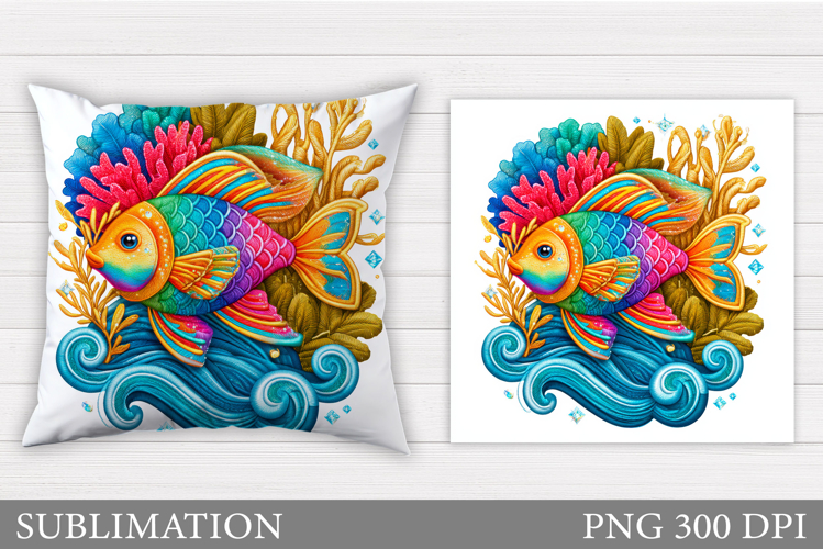 Fish Pillow Sublimation. Fish Sublimation