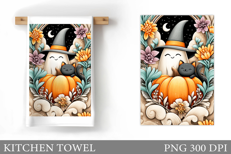 Halloween Kitchen Towel Design. Halloween Sublimation
