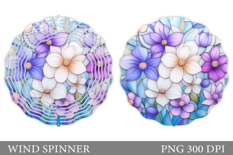 Flowers Wind Spinner Design. Floral Wind Spinner Sublimation