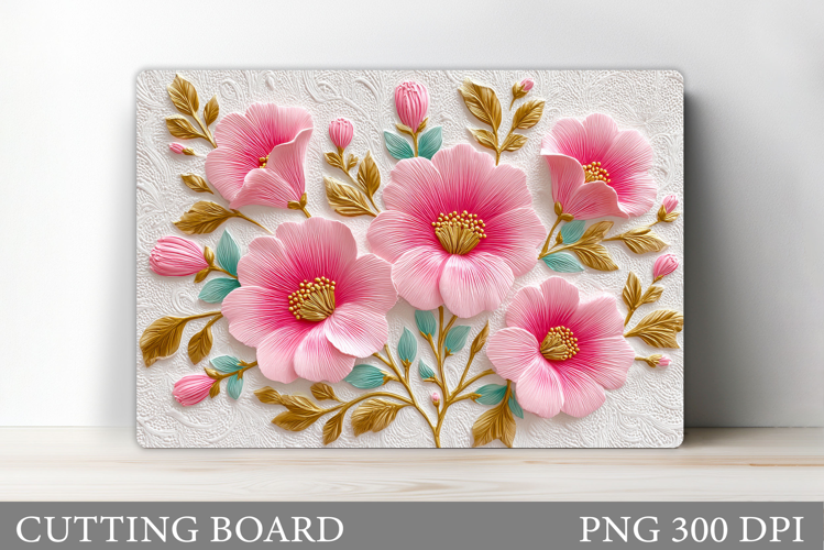 Floral Cutting Board Design. Flowers Cutting Board