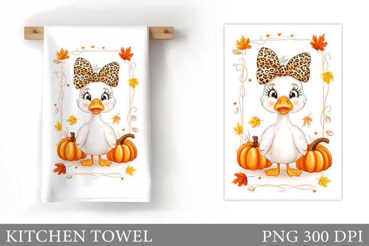 Fall Goose Kitchen Towel. Fall Kitchen Towel Sublimation