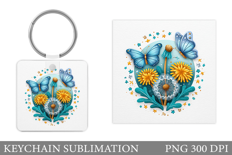Butterflies Keychain Design. Butterflies Sublimation