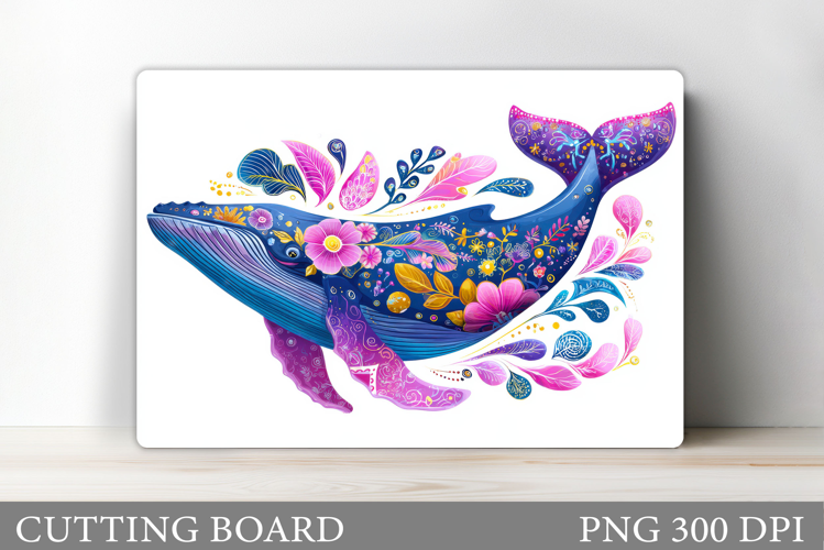 Whale Cutting Board Design. Whale Sublimation
