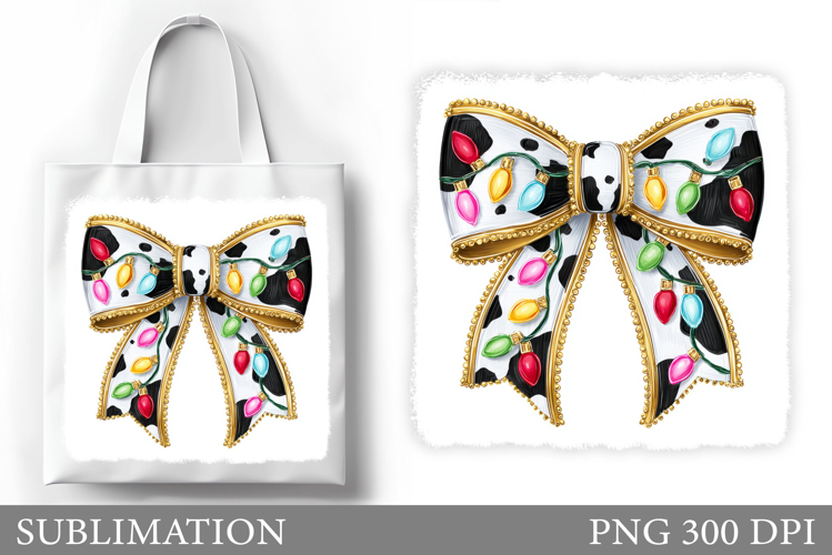 Christmas Bow Tote Bag. Christmas Tote Bag Sublimation