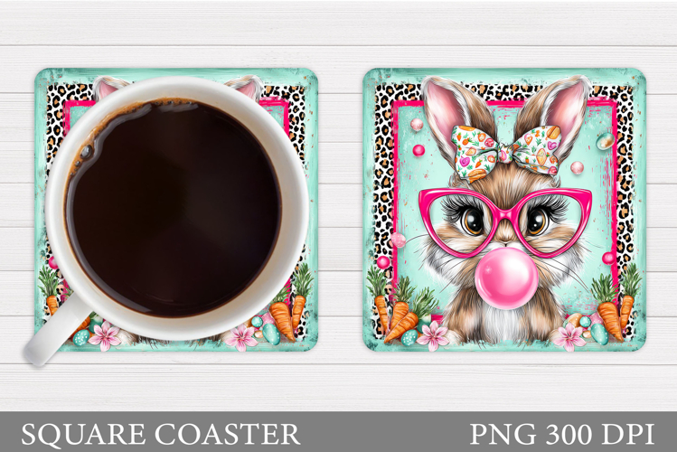 Easter Bunny Coaster Design. Easter Coaster Sublimation