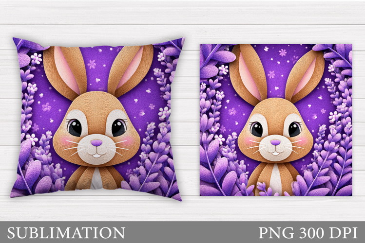 Cute Bunny Pillow Design. Cute Bunny Sublimation