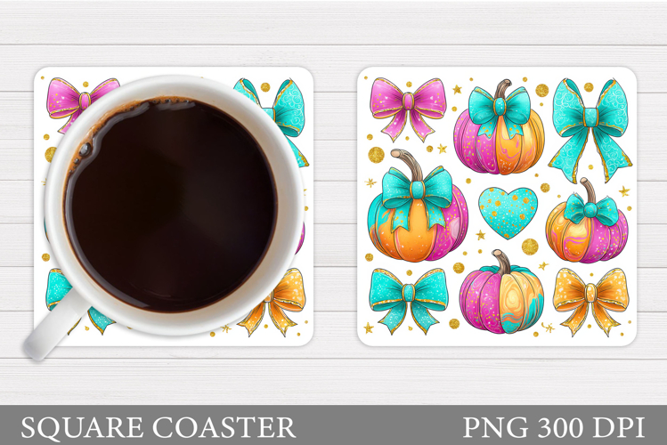 Pumpkin Coaster Design. Fall Coaster Sublimation