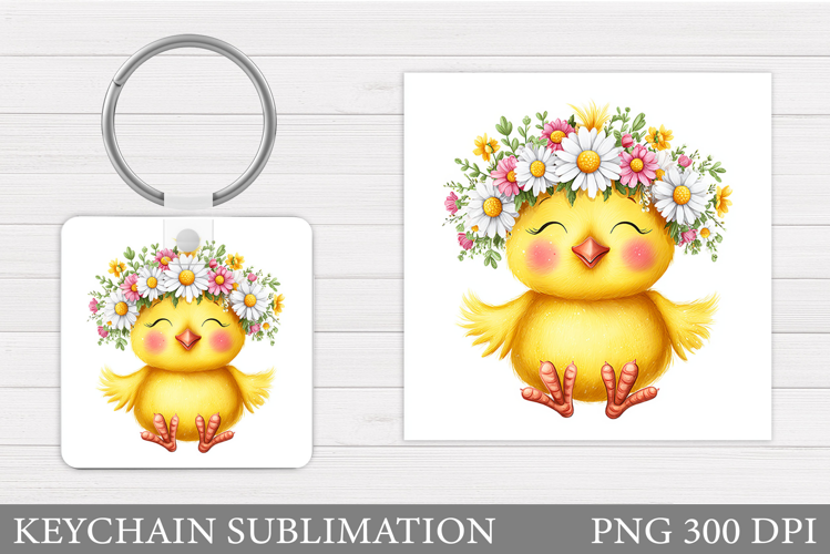 Cute Chick Keychain. Chick Keychain Sublimation