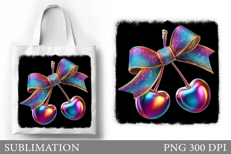 Cherry Sublimation. Cherry Tote Bag Design