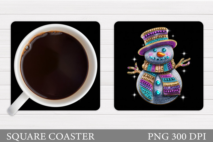 Cute Snowman Coaster Design. Christmas Coaster Sublimation