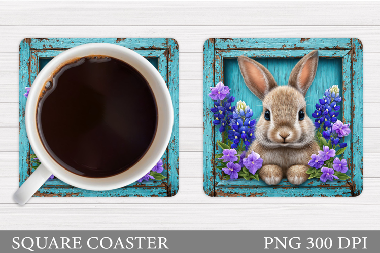 Spring Bunny Coaster Design. Spring Coaster Sublimation