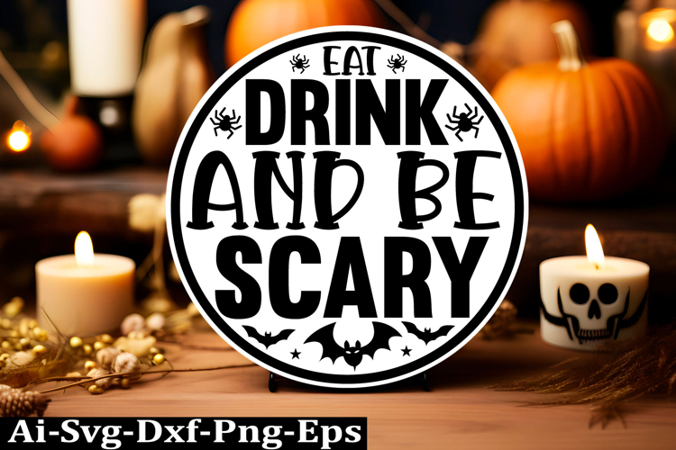Halloween round sign svg design and Halloween quotes