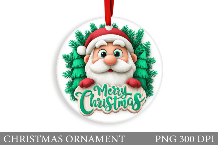 Santa Claus Christmas Ornament. Cute Santa Claus Sublimation