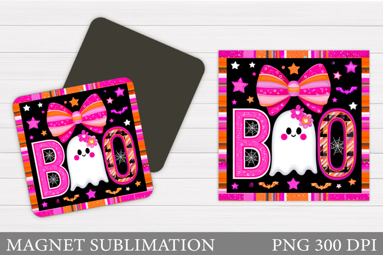Boo Magnet Design. Cute Ghost Magnet Sublimation