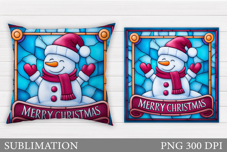 Cute Snowman Pillow Sublimation. Christmas Pillow Design
