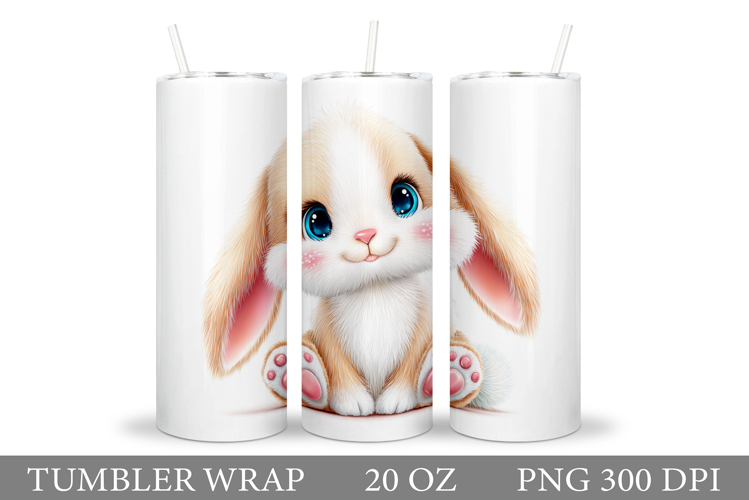 Cute Bunny Tumbler Design. Bunny Sublimation