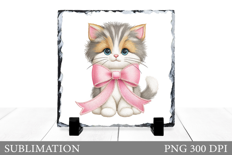 Cute Cat Sublimation. Cat Slate Sublimation
