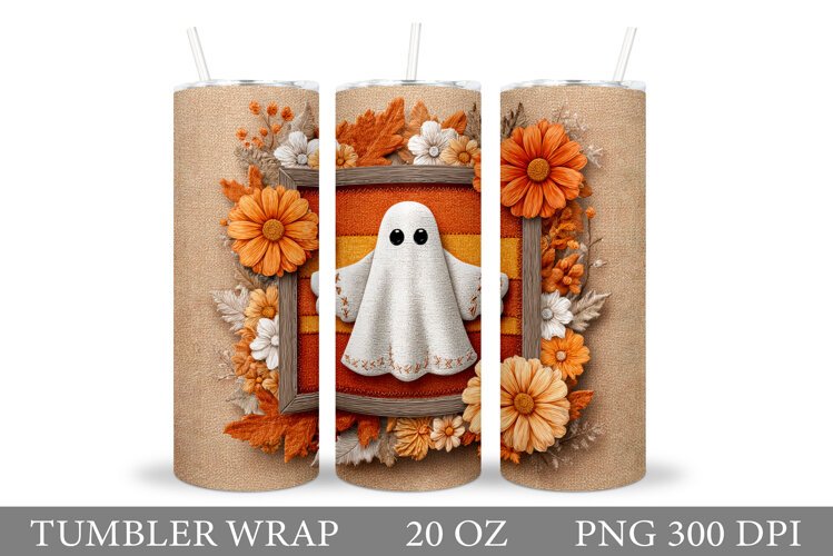 Ghost Tumbler Sublimation. Halloween Tumbler Design example image 1