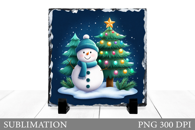 Snowman Slate Design. Cute Snowman Sublimation