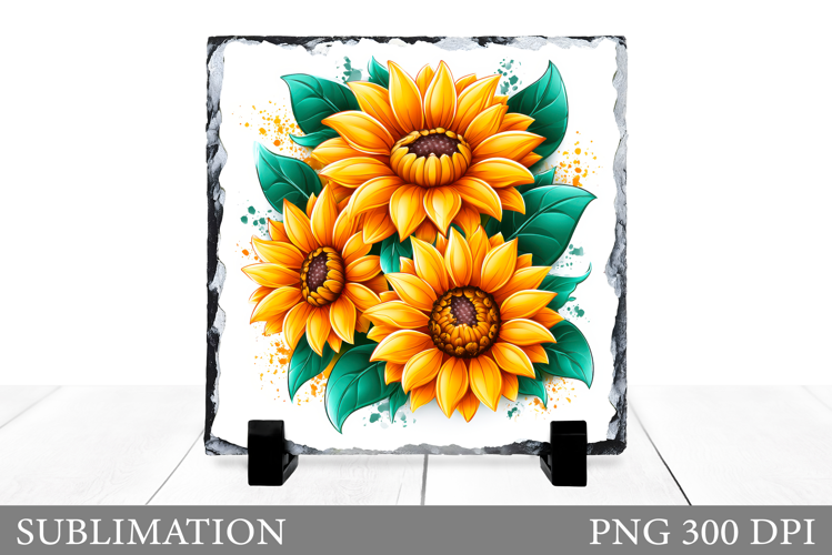Sunflowers Sublimation. Sunflowers Slate Sublimation