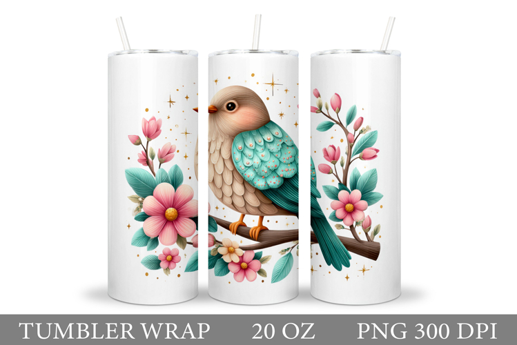 Cute Bird Tumbler Design. Cute Bird Sublimation